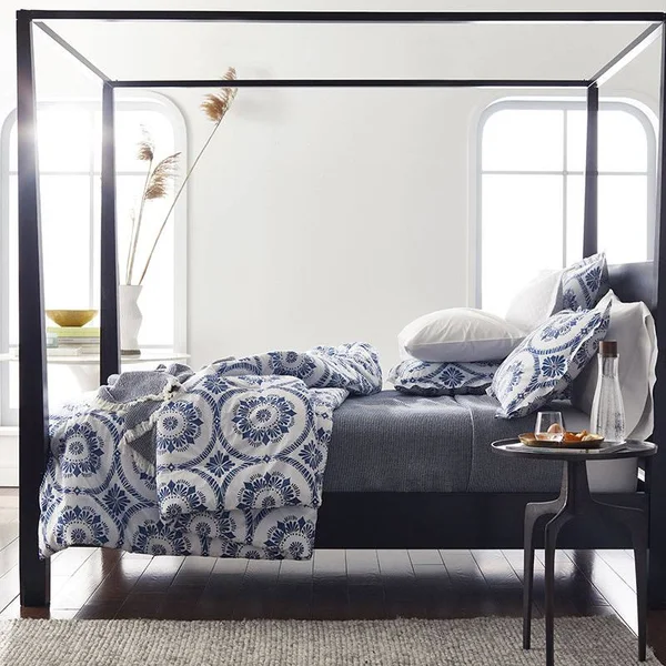 The Company Store Ellington Navy Cotton King Woven Blanket - Blue