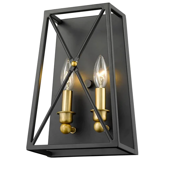 Z-Lite 447-2S-AS Tressle 2-Light Wall Sconce, Antique Silver