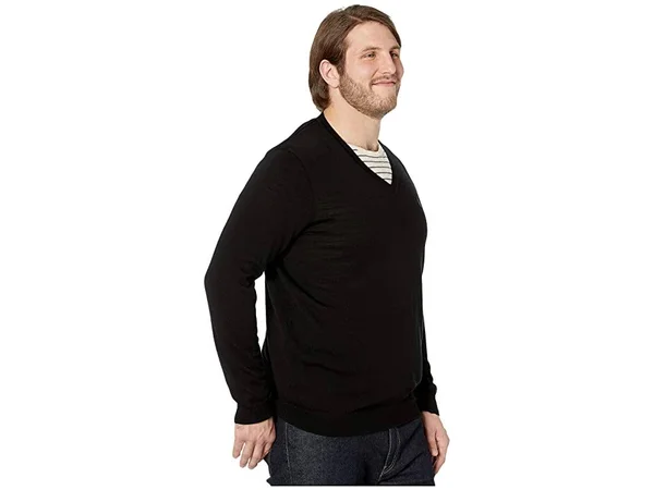 Polo Ralph Lauren Big & Tall Washable Merino Wool V-Neck Sweater Men's Clothing Polo Black : XLT