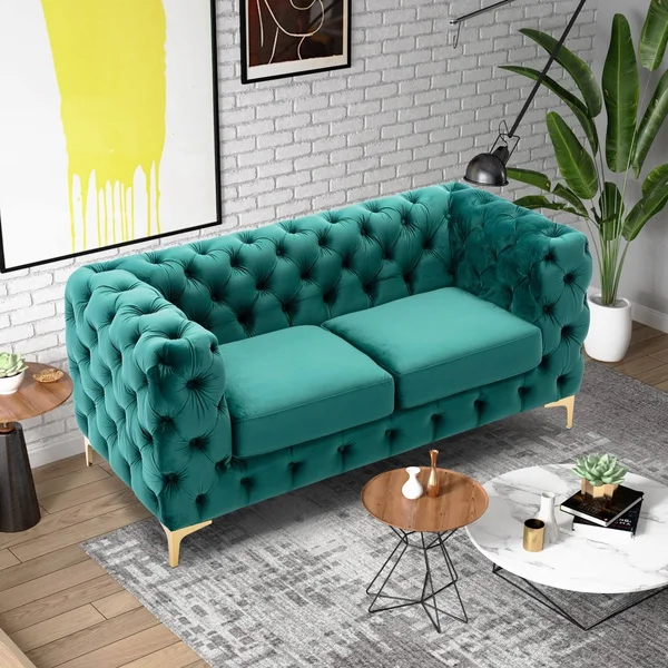 HOMEFUN Teal Velvet Upholstered Adjustable Hight Swivel Shell Task Chair - Blue