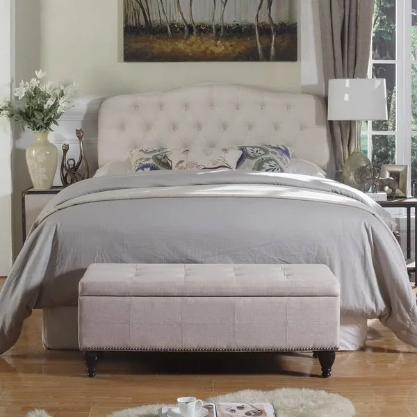 Copper Grove Bunlap Upholstered Storage Bench - Beige - 17x22x44x22x17x22