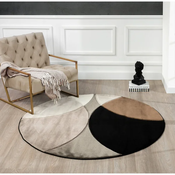 MDA Home Rhodes Brown Contemporary Polypropylene Area Rug - 5&2x22 x 7&5x22