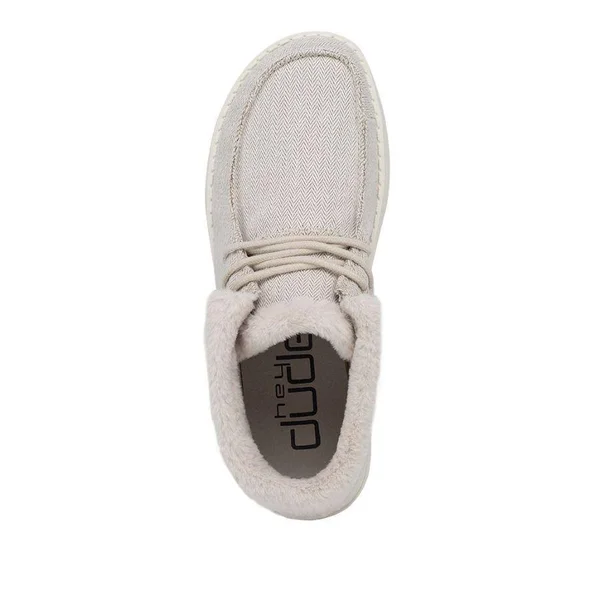 Hey Dude Women's Britt Wool Casual Shoes - Herringbone Cream