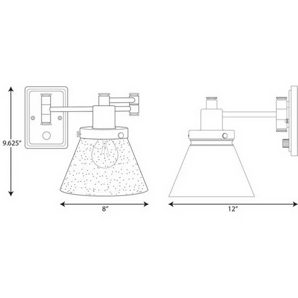 Progress Lighting Hinton Collection Brushed Nickel Swing Arm Wall Light (P710084-009)