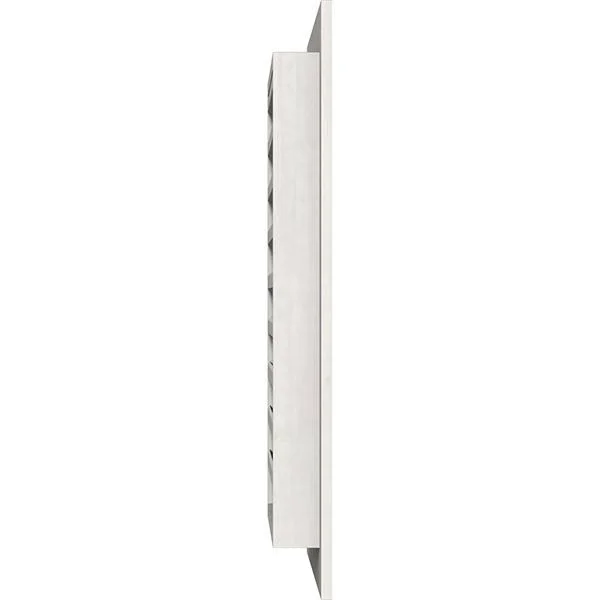 34 inchw x 14 inchh Vertical Gable Vent (39 inchw x 19 inchh Frame Size): Primed, Functional, Smooth Western Red Cedar Gable Ven
