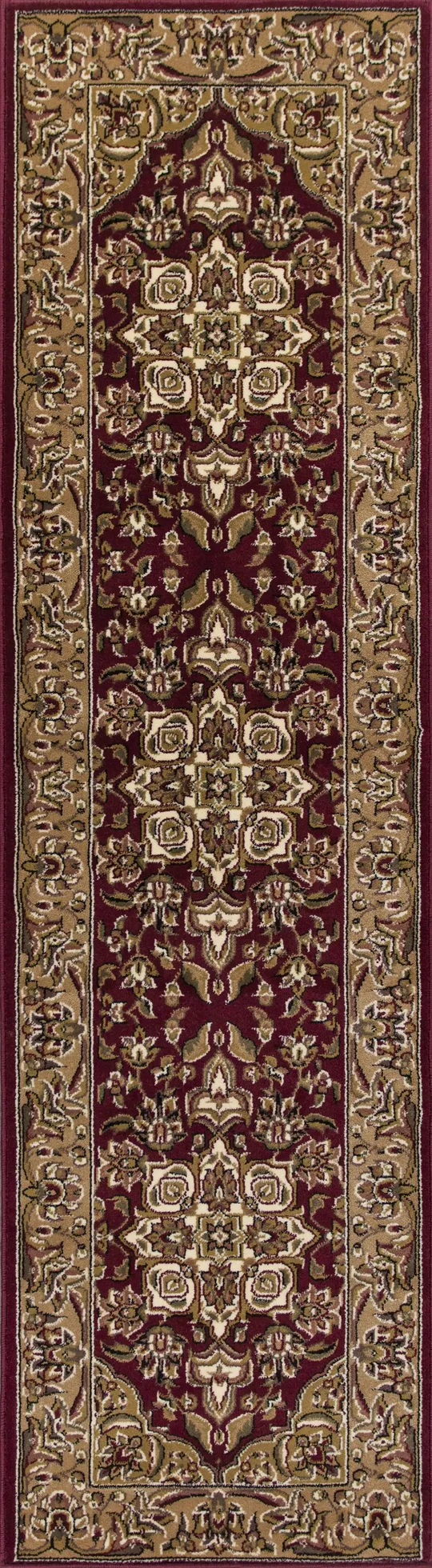 Kas Cambridge 7326 Kashan Medallion 2&2x22 x 7&11x22 Runner Red - Beige Area Rug