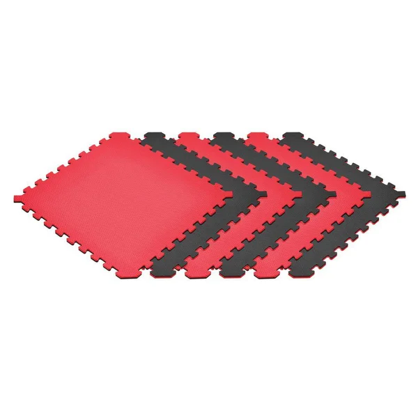 Norsk Red/Black 24 in. x 24 in. Eva Foam Truly Reversible Interlocking Tile (54-Tile)
