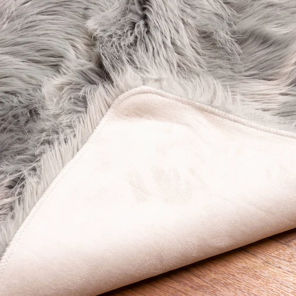 Super Area Rugs Soft Faux Sheepskin Fur Fluffy Area Rug, Gray, 8& x 10&