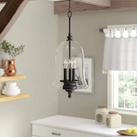 Youngberg 3 - Light Single Bell Pendant Gracie Oaks Finish: Matte Black