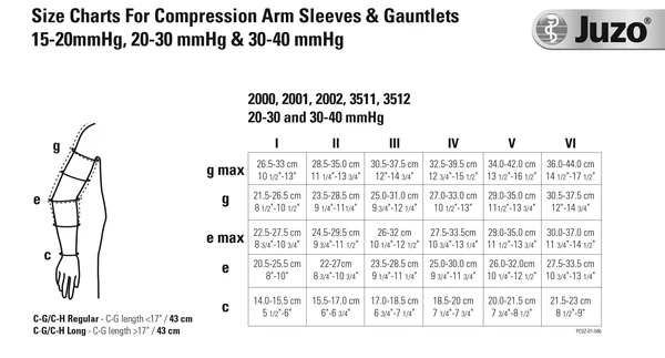 Juzo 2001mxcgrsb06 III Soft Circular Knit Arm Sleeve 20-30 mmHg Regular Max with Silicone Border - White