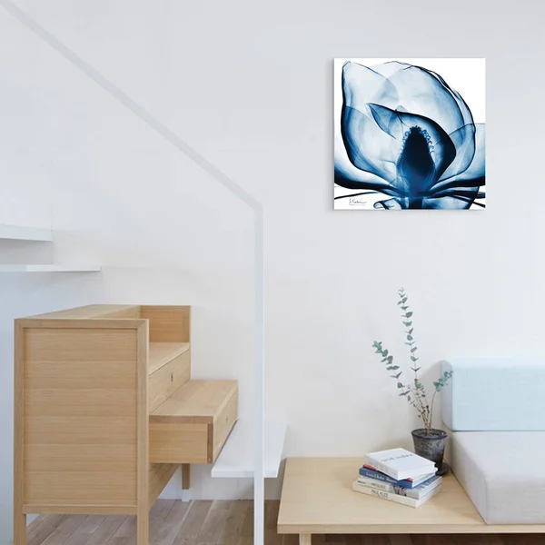 Porch & den Blue Magnolia X-Ray Frameless Floating Glass Panel Art