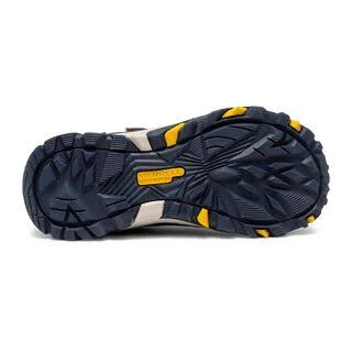 Merrell Kid's Moab FST Low A/C Waterproof Sneaker - Size: 5.5, Navy/Taupe/Olive