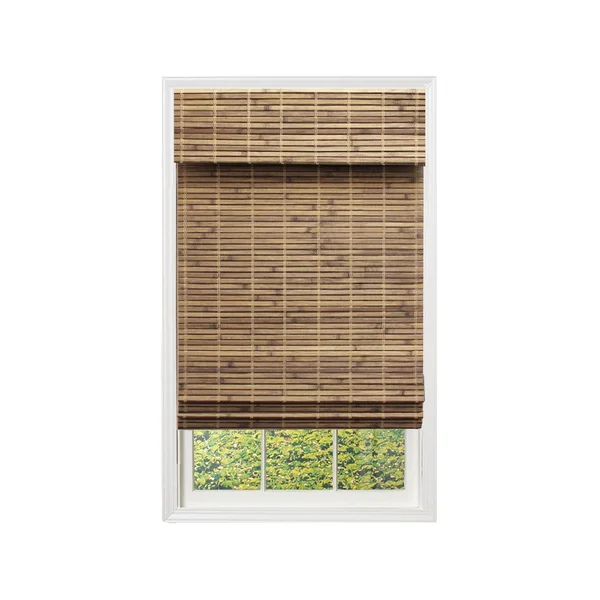 Home Decorators Collection - Cordless Driftwood Flatweave Bamboo Roman Shade - 26 in. W x 72 in. L