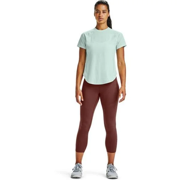 Under Armour Women's Meridian Crop Leggings Pants - Red/Silver, Size: Xs