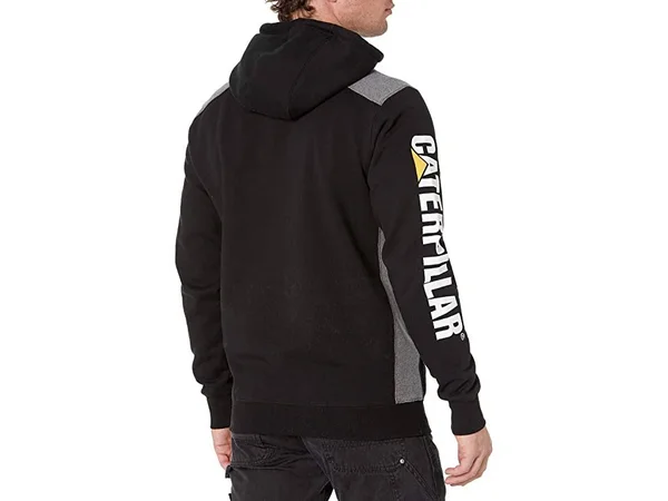 Caterpillar Men's Logo Panel Hooded Sweatshirt, 1910802, Black