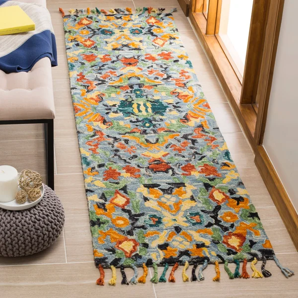Safavieh 5& x 8& Blossom BLM452A Blue Multi Rug