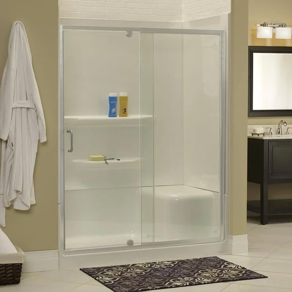 Foremost CVDP4269-CL-SV Shower Door and Panel - silver, pivot, 69 in