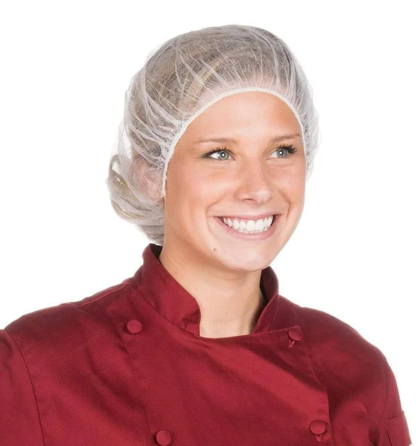 1000 Pack White Bouffant Caps 24 inch. 10g Hair Caps with Elastic Stretch Band. Disposable Polypropylene Hats. Unisex Industrial