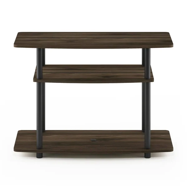 Furinno 13192 Turn-N-Tube No Tools 3-Tier TV Stands, Columbia Walnut/Black