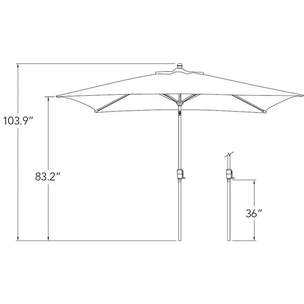 SimplyShade Catalina 6& x 10& Rectangular Push Button Tilt Umbrella