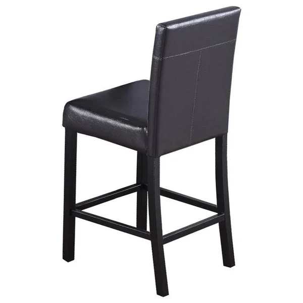 Best Master Melissa Wood and Faux Marble Counter Height Table in Black