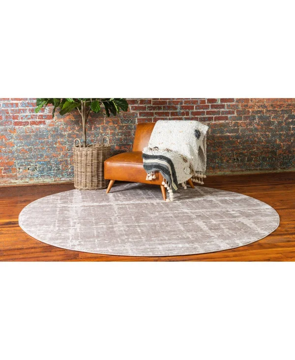 Jill Zarin Lexington Avenue Uptown Area Rug - 8& x 8& Round - Light Brown