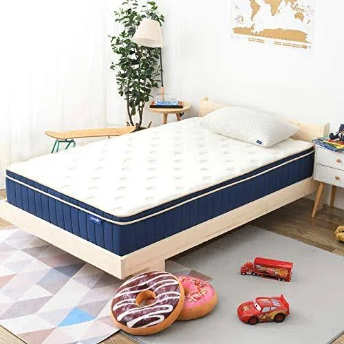 Sweetnight Ocean Blue 8x22 Hybrid Mattress, Gel Memory Foam & Individually Pocket Springs, Full Size