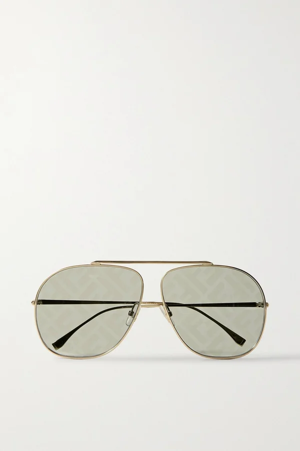 Fendi FF 0407/G/S PEF Gold Green Sunglasses