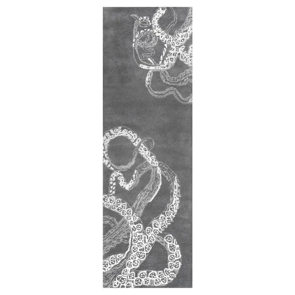 nuLOOM Octopus Tail Abstract Wool Runner Rug - 2& 6x22 x 8&, Midnight