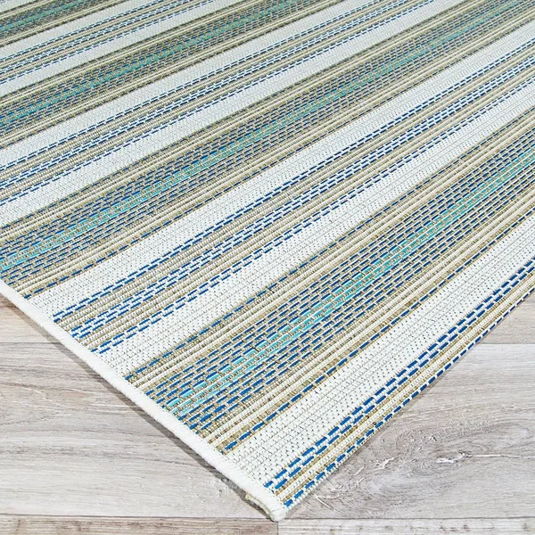 Couristan 5&3x22 x 7&6x22 Ivory/Sand/Azure Monaco Marbella Area Rug