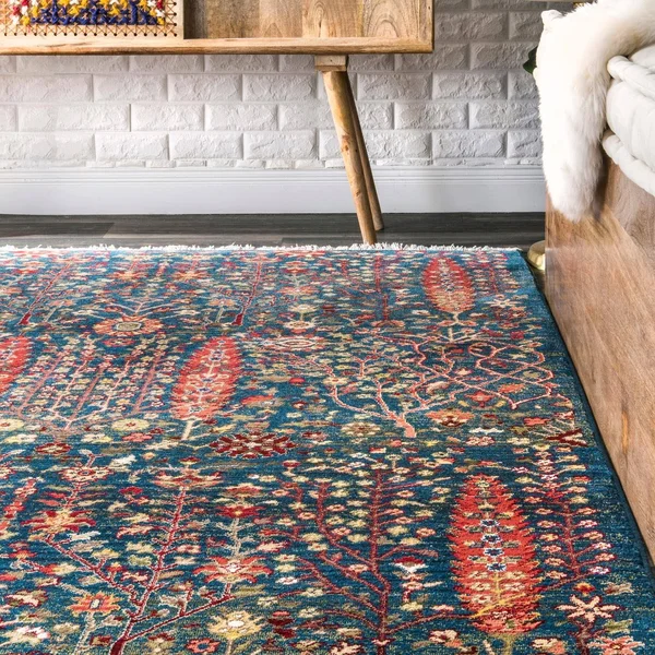 nuLOOM Rugs Dasilva Gabbeh Fringe Blue 8& x 10& Area Rug