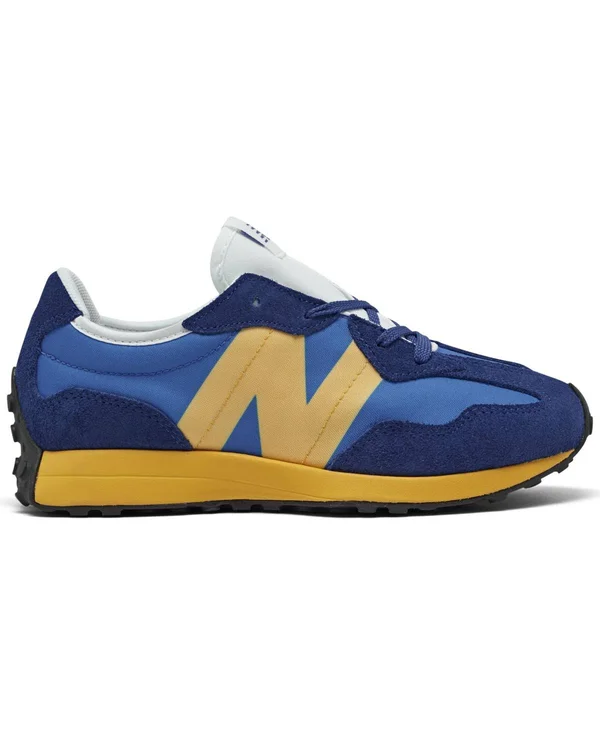 New Balance Boys& Big Kids& 327 Casual Shoes in Blue Size 7.0, Suede