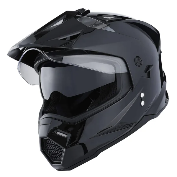 1storm Dual Sport Motorcycle Motocross Off Road Full Face Helmet Hf802 Dual Visor Glossy Black, Size: XL