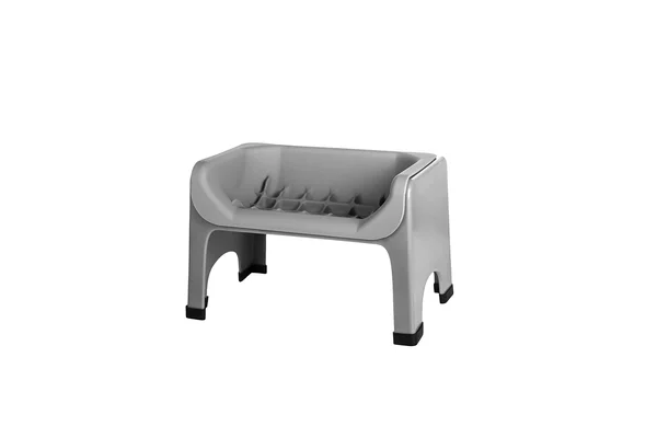 Fluff Trough Binge Blocker Elevated Dog & Cat Slow Feeder - Gray