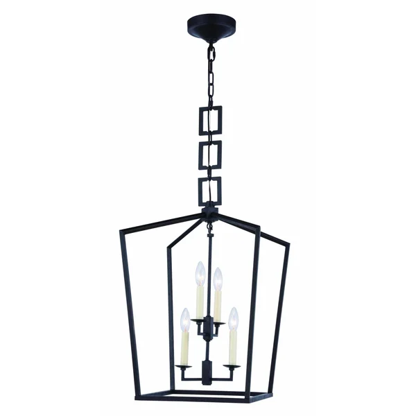 Elegant Lighting 1512D17PN Denmark 4 Light Polished Nickel Pendant