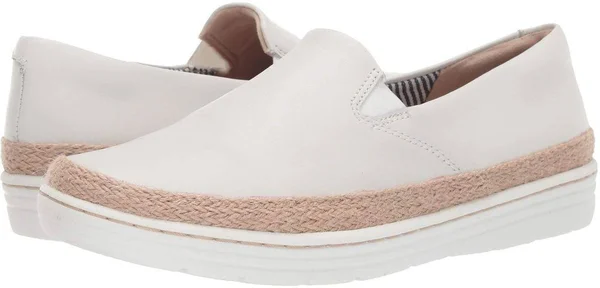 Clarks Women's Marie Pearl Sneaker - Size: 9.5, White Leather
