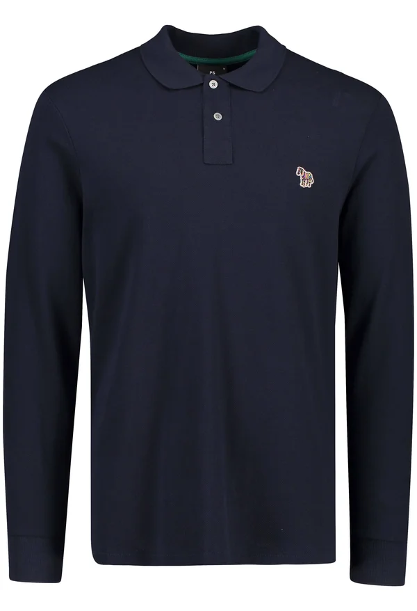 Paul Smith Zebra Logo Long Sleeve Polo Shirt - Navy
