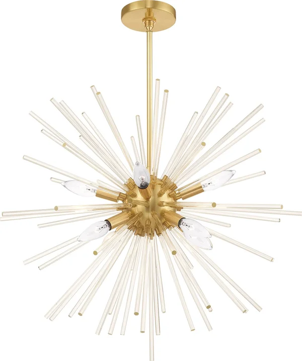 Livex Lighting 41256-12 Utopia 8-Light Pendant Chandelier - Satin Brass