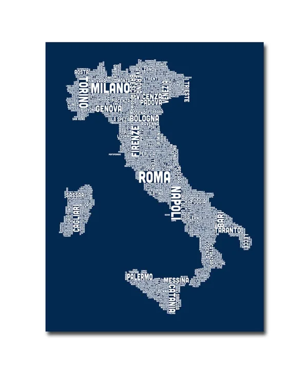 Trademark Global Michael Tompsett 'Italy City Map II' Canvas Art