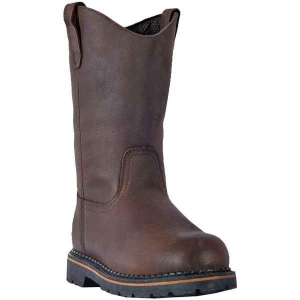 McRae Men's Wellington Work Boots - Dark Brown