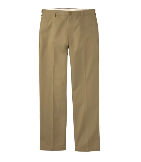 Men's Wrinkle-Free Double L Chinos - Natural Fit Hidden Comfort Plain Front Brown 35x34, L.L.Bean