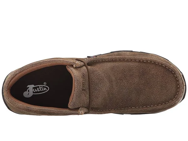 Justin Boots Men's Cappie Steel-Toe Work Shoes - Tan (9)