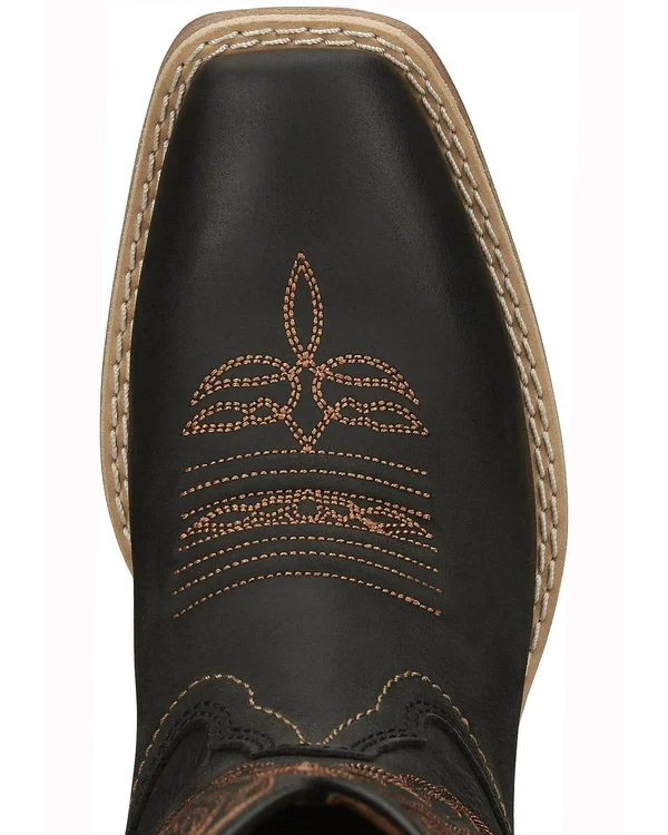 Justin Ladies Rein Square Toe Boots 10.5 B Black