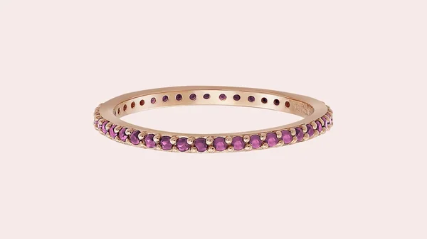 The Sapphire Eternity Band Ring in Black Gold w/ Orange Sapphires - No閙ie Fine Jewelry, Handcrafted for Life&s Every Moment