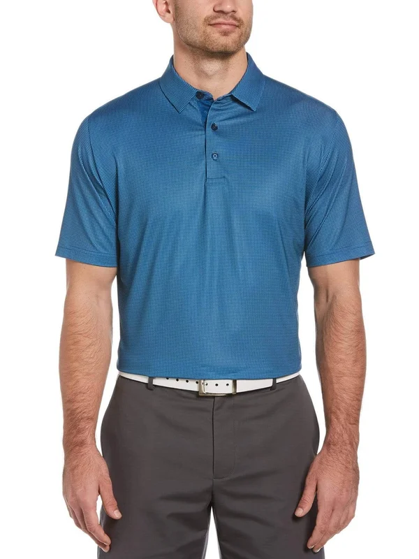 Callaway Men's Swing Tech Printed Gingham Polo Shirt, Blueberry Pancake, Size Small, Polyester/Elastane