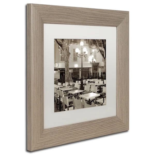 Trademark Art Alan Blaustein 'Cote d'Azur Cafe I' White Matted Framed Art