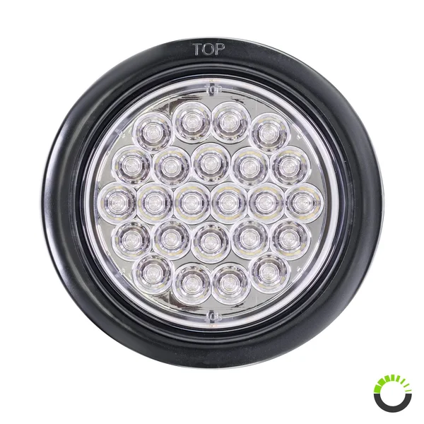 OLS 2 Amber + 2 Red + 2 White 4x22 Round (24) LED Trailer Tail Light Kit - Dot Certified Stop Turn Brake REVERSE Back Up Tail Li