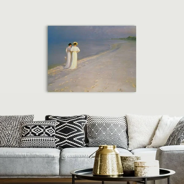 Summer Evening on The Skagen Southern Beach, Canvas Wall Art, 48x36, Great Big Canvas