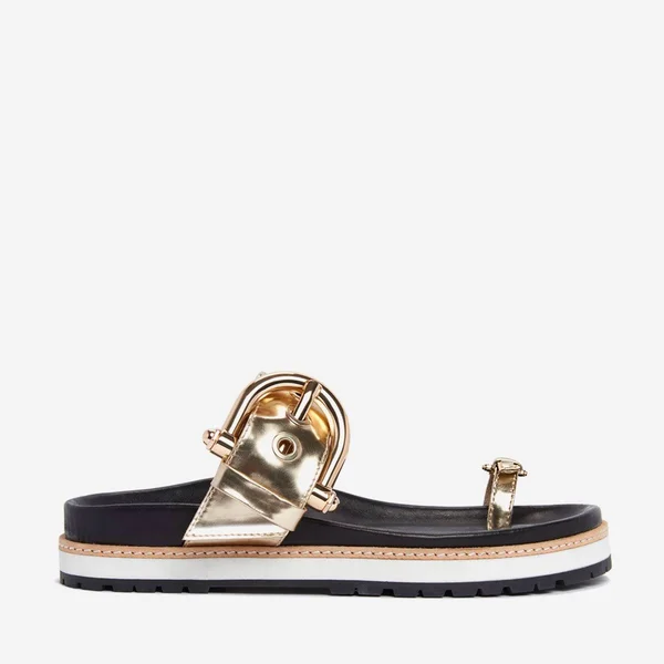Women's Etienne Aigner Ameline Slide Sandal - Size 6.5 M - Metallic