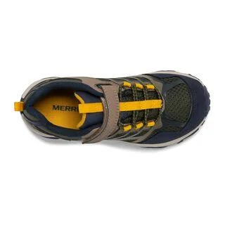 Merrell Kid's Moab FST Low A/C Waterproof Sneaker - Size: 5.5, Navy/Taupe/Olive